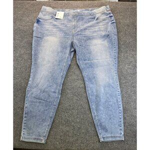 Terra & Sky High Rise Skinny Pull On Jegging Plus 4X Medium Wash Denim Capsule